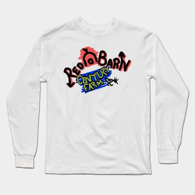 Agriculture Graffiti Graphic - "Red Barn Century Farm" Long Sleeve T-Shirt by LochNestFarm